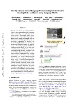 Visually-Situated Natural Language Understanding with Contrastive
  Reading Model and Frozen Large Language Models
