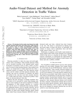 Audio-Visual Dataset and Method for Anomaly Detection in Traffic Videos