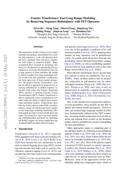 Fourier Transformer: Fast Long Range Modeling by Removing Sequence
  Redundancy with FFT Operator
