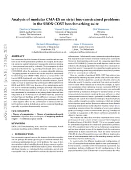 Analysis of modular CMA-ES on strict box-constrained problems in the
  SBOX-COST benchmarking suite