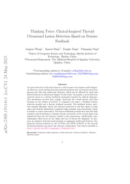 Thinking Twice: Clinical-Inspired Thyroid Ultrasound Lesion Detection
  Based on Feature Feedback