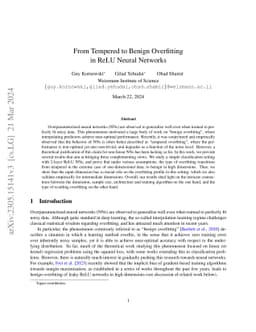 From Tempered to Benign Overfitting in ReLU Neural Networks