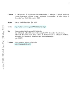 Clinically Labeled Contrastive Learning for OCT Biomarker Classification