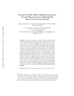 Deceptive-NeRF/3DGS: Diffusion-Generated Pseudo-Observations for
  High-Quality Sparse-View Reconstruction