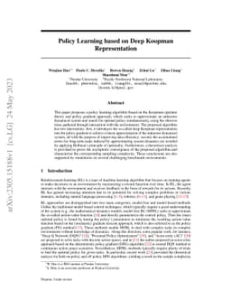 Policy Learning based on Deep Koopman Representation