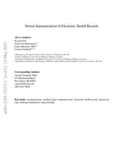 Neural Summarization of Electronic Health Records