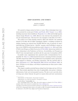 Deep Learning and Ethics