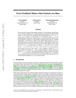 Error Feedback Shines when Features are Rare