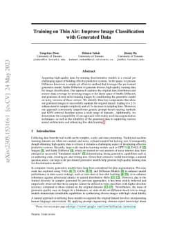 Training on Thin Air: Improve Image Classification with Generated Data
