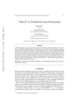 "What if?" in Probabilistic Logic Programming