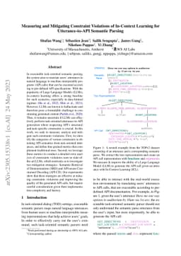 Measuring and Mitigating Constraint Violations of In-Context Learning
  for Utterance-to-API Semantic Parsing