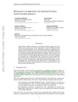 Bayesian calibration of differentiable agent-based models