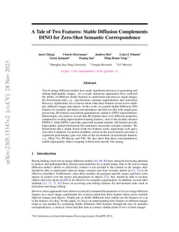 A Tale of Two Features: Stable Diffusion Complements DINO for Zero-Shot
  Semantic Correspondence