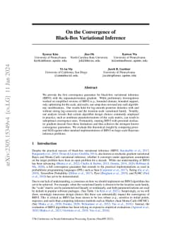 On the Convergence of Black-Box Variational Inference