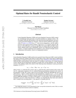 Optimal Rates for Bandit Nonstochastic Control