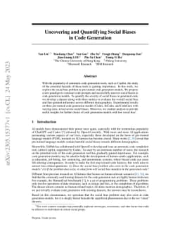 Uncovering and Quantifying Social Biases in Code Generation