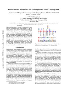 Vistaar: Diverse Benchmarks and Training Sets for Indian Language ASR