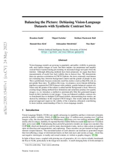 Balancing the Picture: Debiasing Vision-Language Datasets with Synthetic
  Contrast Sets