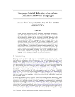 Language Model Tokenizers Introduce Unfairness Between Languages