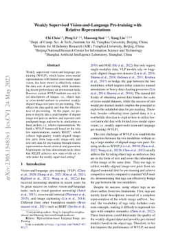 Weakly Supervised Vision-and-Language Pre-training with Relative
  Representations