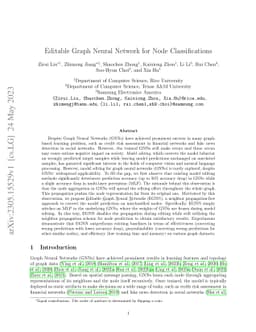 Editable Graph Neural Network for Node Classifications