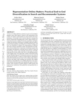 Representation Online Matters: Practical End-to-End Diversification in
  Search and Recommender Systems