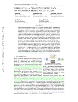 Differentially Private Synthetic Data via Foundation Model APIs 1:
  Images