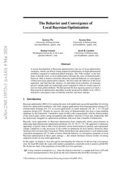 The Behavior and Convergence of Local Bayesian Optimization