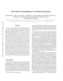 Meta Adaptive Task Sampling for Few-Domain Generalization