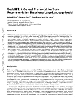 BookGPT: A General Framework for Book Recommendation Empowered by Large
  Language Model