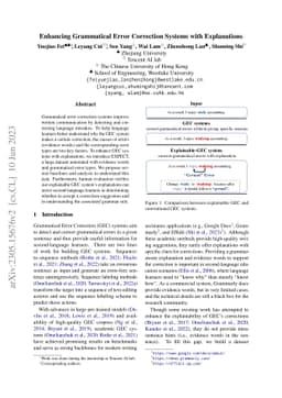 Enhancing Grammatical Error Correction Systems with Explanations