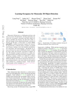 Learning Occupancy for Monocular 3D Object Detection
