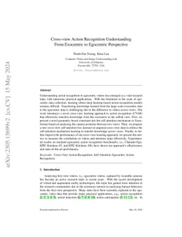 Cross-view Action Recognition Understanding From Exocentric to
  Egocentric Perspective