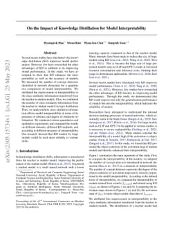 On the Impact of Knowledge Distillation for Model Interpretability