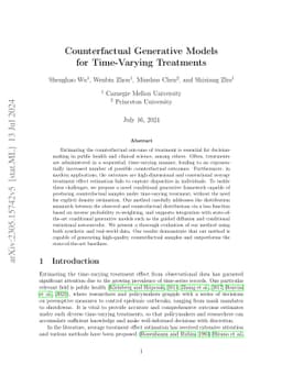 Counterfactual Generative Models for Time-Varying Treatments