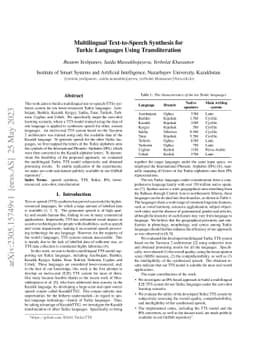Multilingual Text-to-Speech Synthesis for Turkic Languages Using
  Transliteration