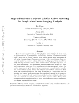 High-dimensional Response Growth Curve Modeling for Longitudinal
  Neuroimaging Analysis