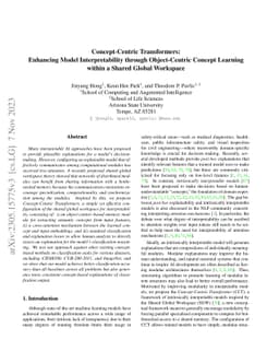 Concept-Centric Transformers: Enhancing Model Interpretability through
  Object-Centric Concept Learning within a Shared Global Workspace