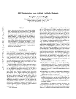 AUC Optimization from Multiple Unlabeled Datasets