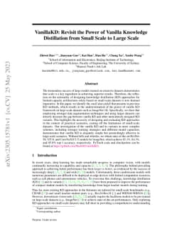 VanillaKD: Revisit the Power of Vanilla Knowledge Distillation from
  Small Scale to Large Scale