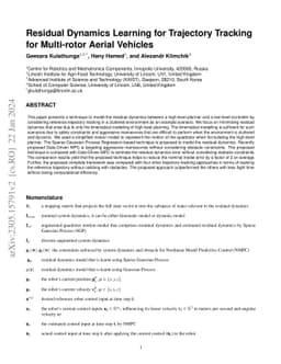 Residual Dynamics Learning for Trajectory Tracking for Multi-rotor
  Aerial Vehicles