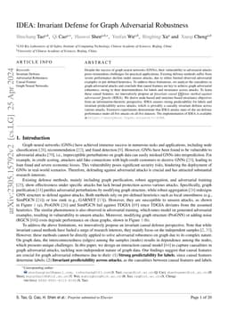 IDEA: Invariant Defense for Graph Adversarial Robustness