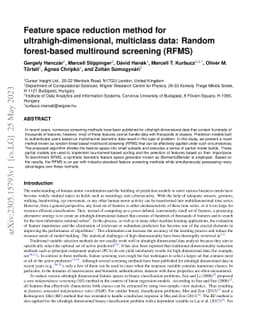 Feature space reduction method for ultrahigh-dimensional, multiclass
  data: Random forest-based multiround screening (RFMS)
