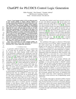 ChatGPT for PLC/DCS Control Logic Generation
