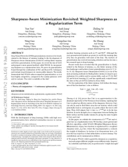 Sharpness-Aware Minimization Revisited: Weighted Sharpness as a
  Regularization Term