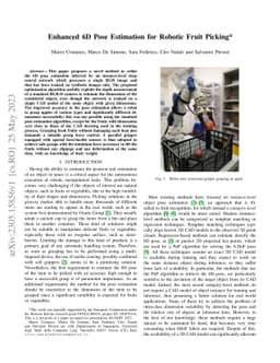 Enhanced 6D Pose Estimation for Robotic Fruit Picking