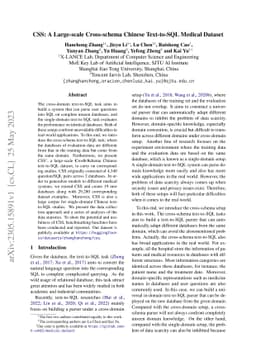 CSS: A Large-scale Cross-schema Chinese Text-to-SQL Medical Dataset