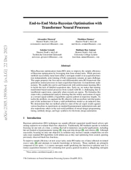 End-to-End Meta-Bayesian Optimisation with Transformer Neural Processes