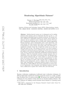 Monitoring Algorithmic Fairness