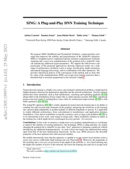 SING: A Plug-and-Play DNN Learning Technique